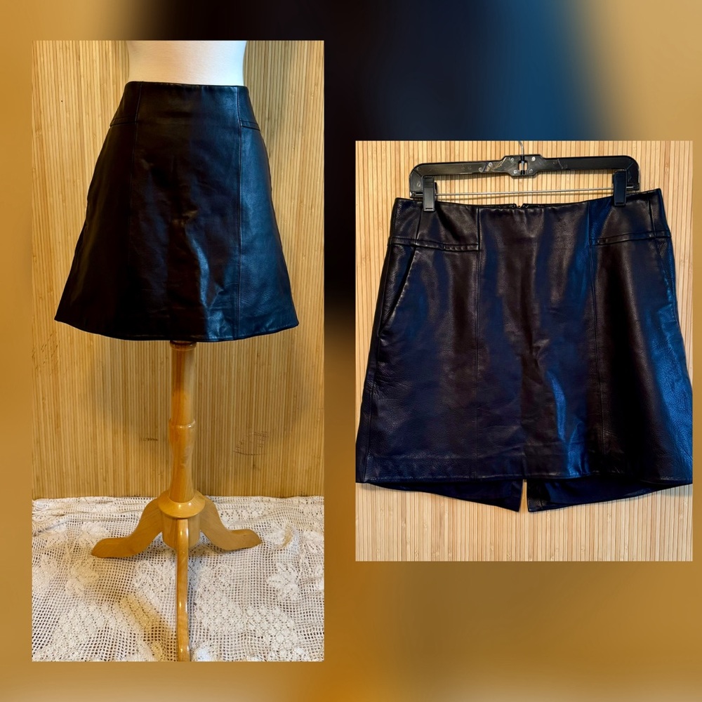 Theyskens’ Theory Black Calf Leather Skirt